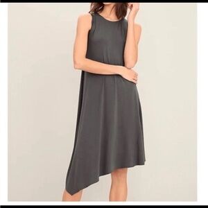 Eileen Fisher Dress Sz PP 2-4 Signature Jersey Gray Sleeveless Crew Neck Petite